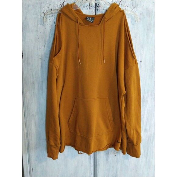 Nike Just Do It Mustard Cold Shoulder Nwot Medium Hoodie - Picture 9 of 15